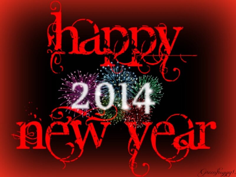 Fireworks Display — Red, Celebratory, Night, Digital Art, Text
