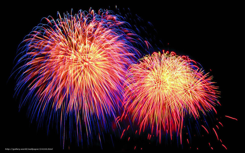 Fireworks Display — Red, Dramatic, Night, Photograph, Night Sky, Explosions