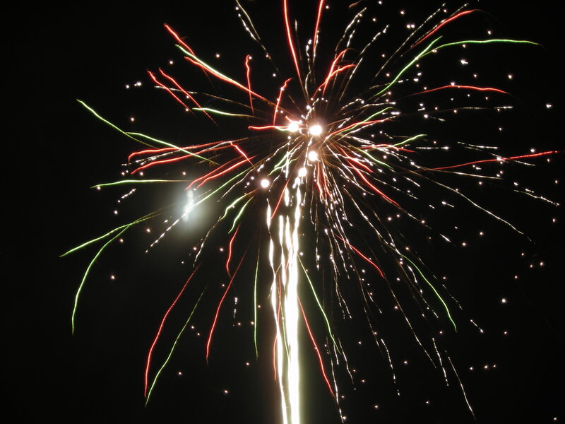 Fireworks Display — Red, Dramatic, Night, Photograph, Night Sky