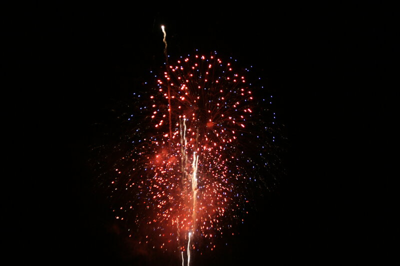 Fireworks Display — Red, Dramatic, Night, Photograph, Sky, Explosion
