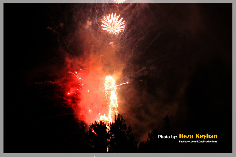 Fireworks Display — Red, Dramatic, Night, Photograph