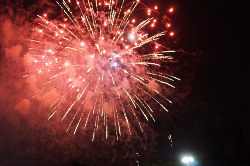 Fireworks Display — Red, Festive, Night, Photograph, Night Sky