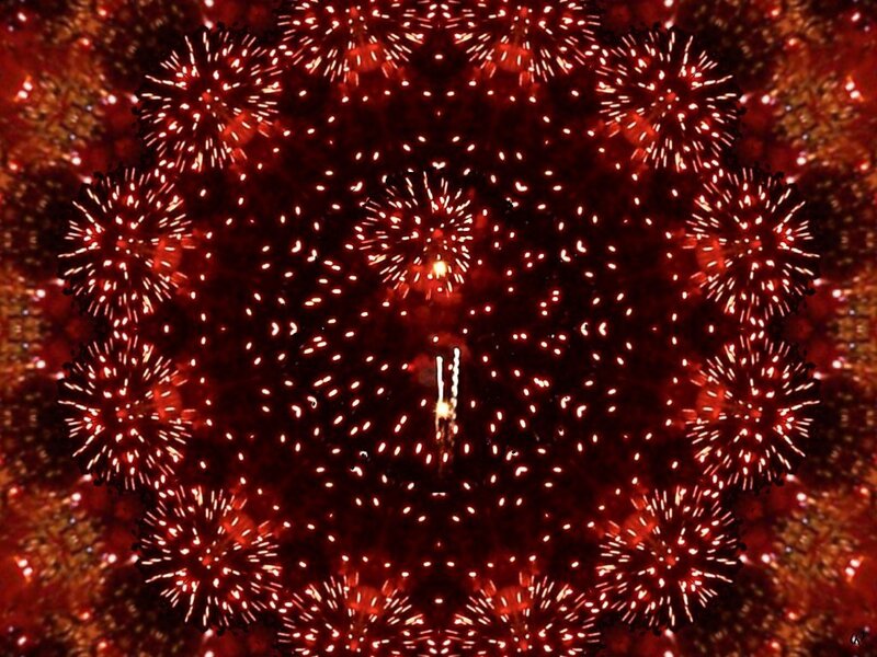 Fireworks Display — Red, Festive, Night, Photograph