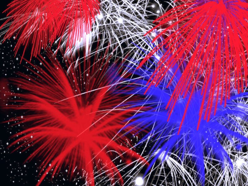 Fireworks Display — Red, Festive, Night