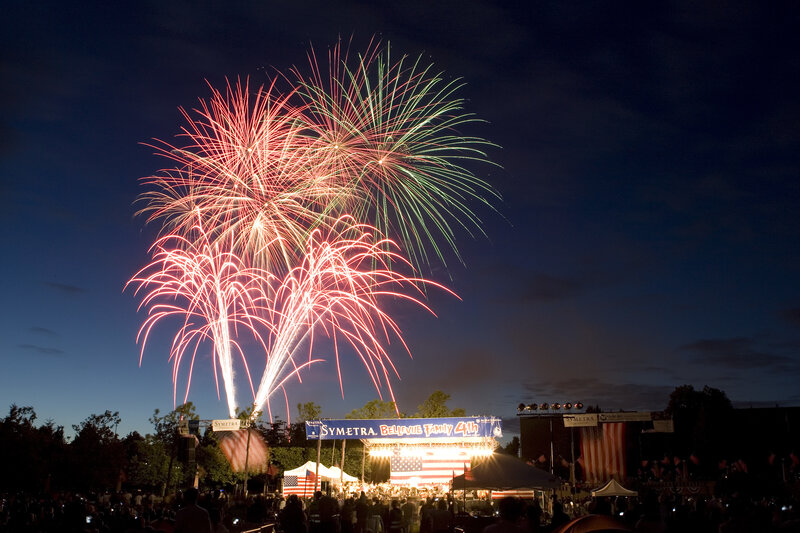 Fireworks Display — Red, Festive