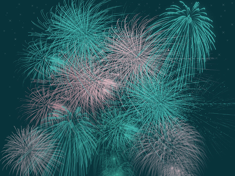 Fireworks Display — Teal