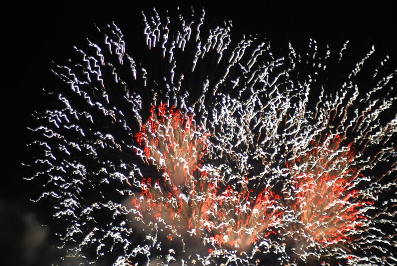 Fireworks Display — White, Dramatic, Night
