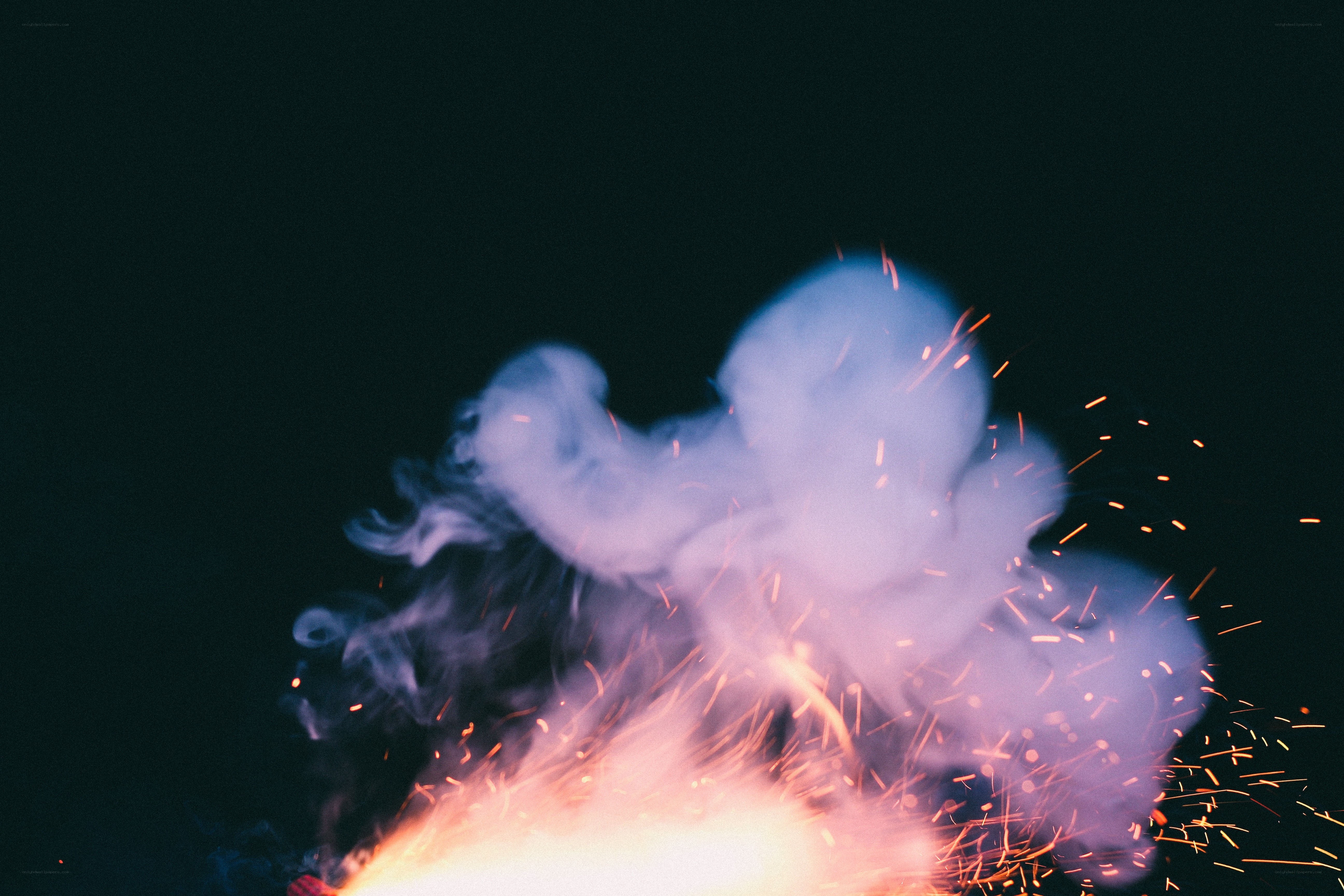 fireworks explosion at night