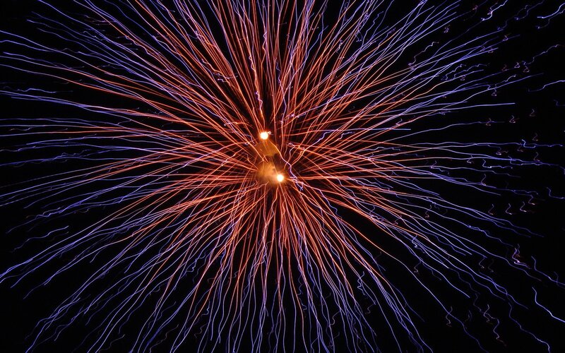 Fireworks Explosion — Red, Dramatic