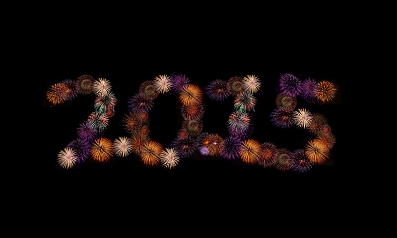 Fireworks Forming Numbers — Black