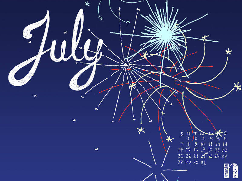 Fireworks in Night Sky — Blue