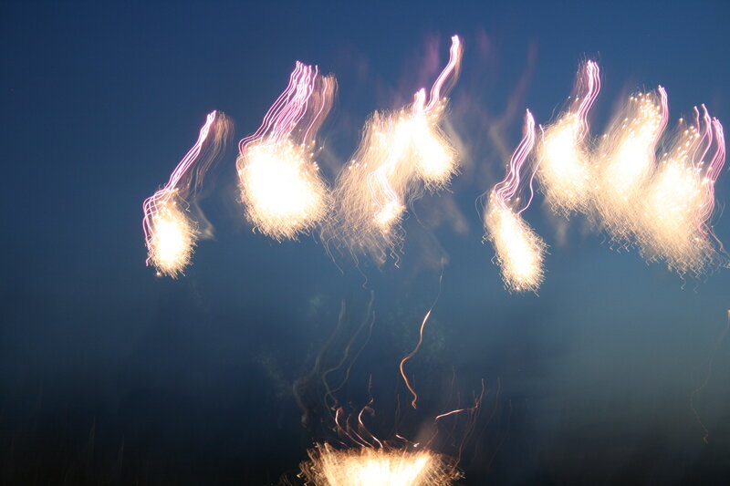 Fireworks in Night Sky