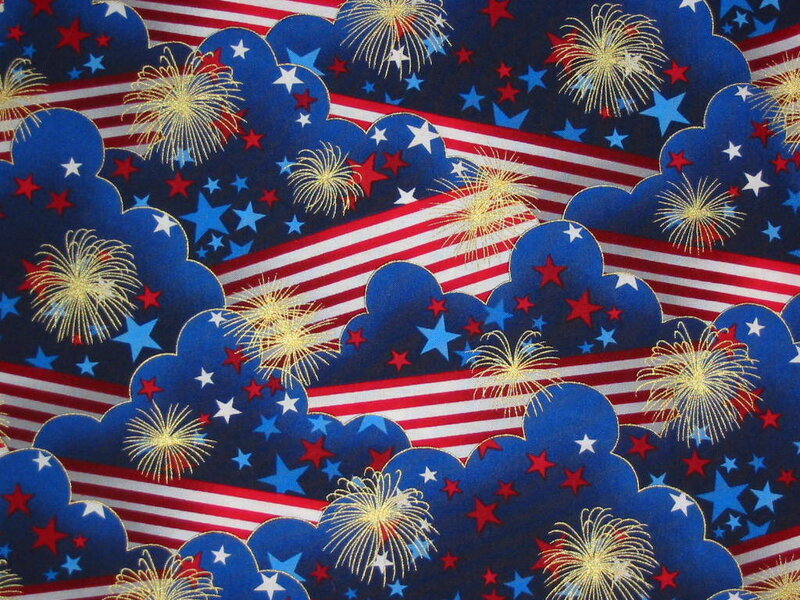 Fireworks on Fabric — Red