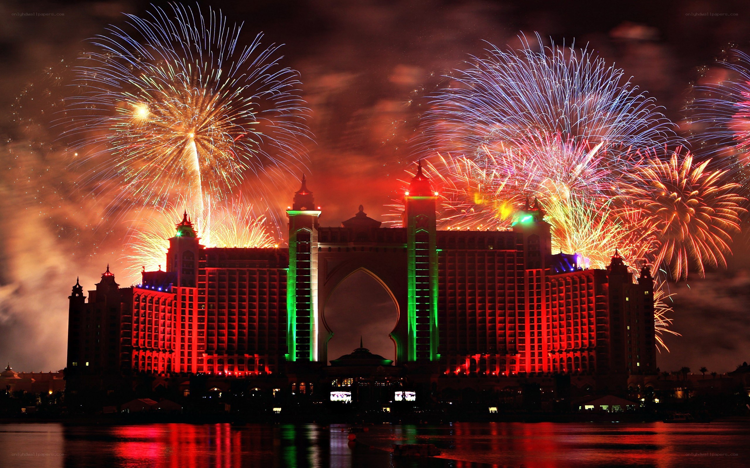 Fireworks over Atlantis hotel