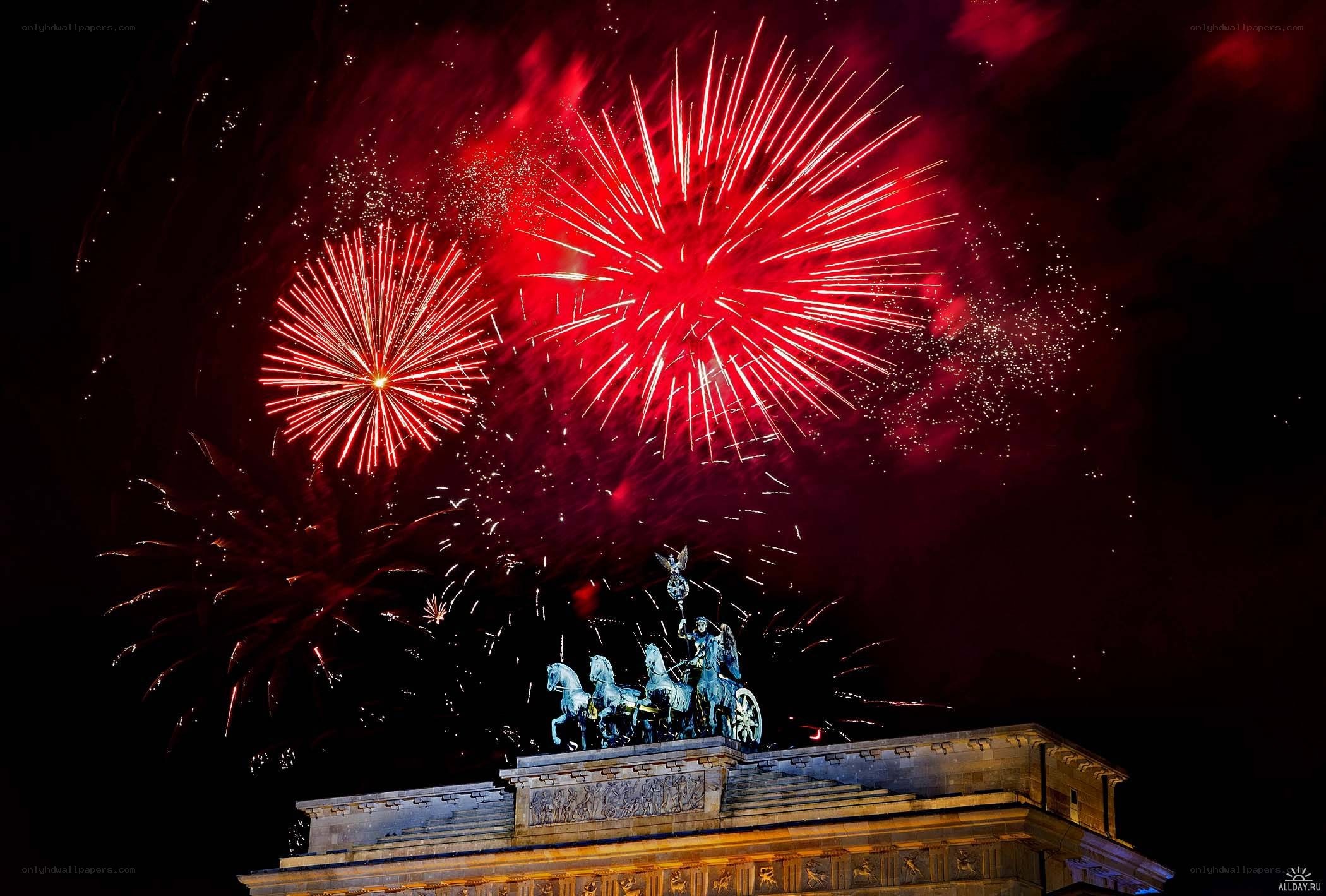 Fireworks over Brandenburg Gate