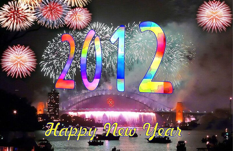 Fireworks over Bridge — Black, Celebratory, Night