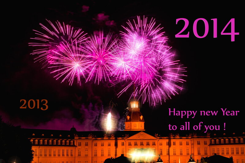 Fireworks over Building — Purple