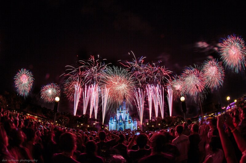 Fireworks over Castle — Black, Festive