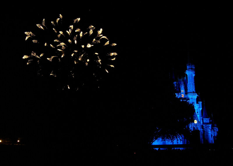 Fireworks over Castle — Black