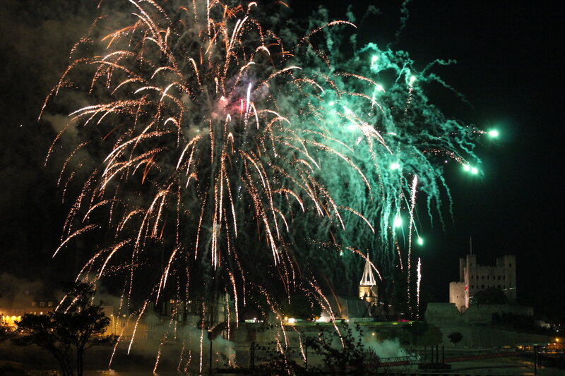 Fireworks over Castle — Green