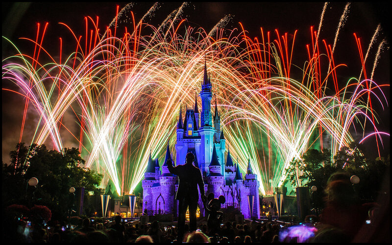 Fireworks over Castle — Purple