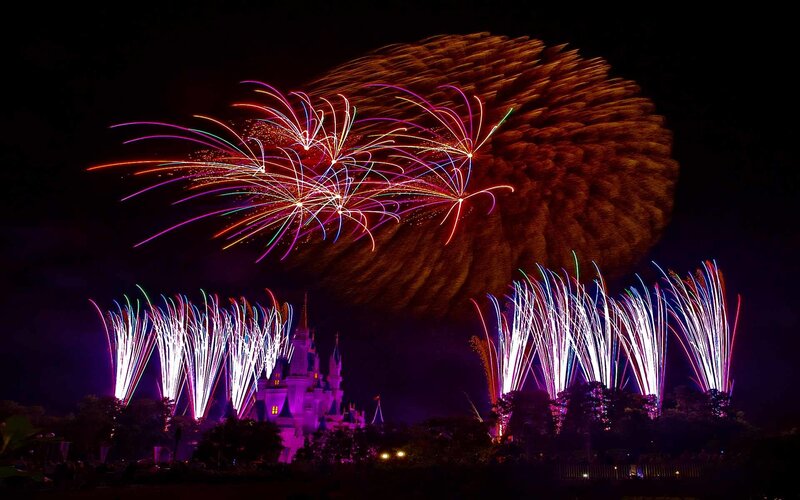 Fireworks over Cinderella Castle