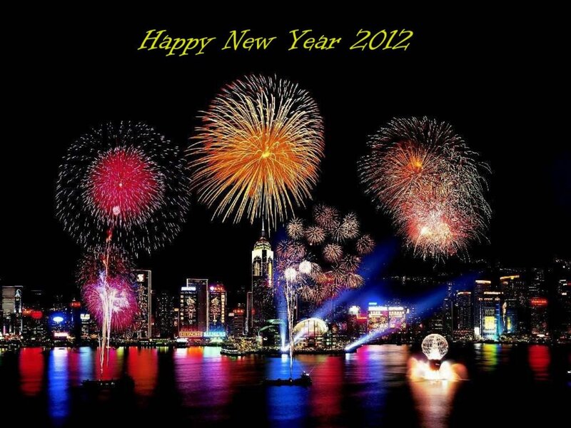 Fireworks over City — Black, Celebratory, Night