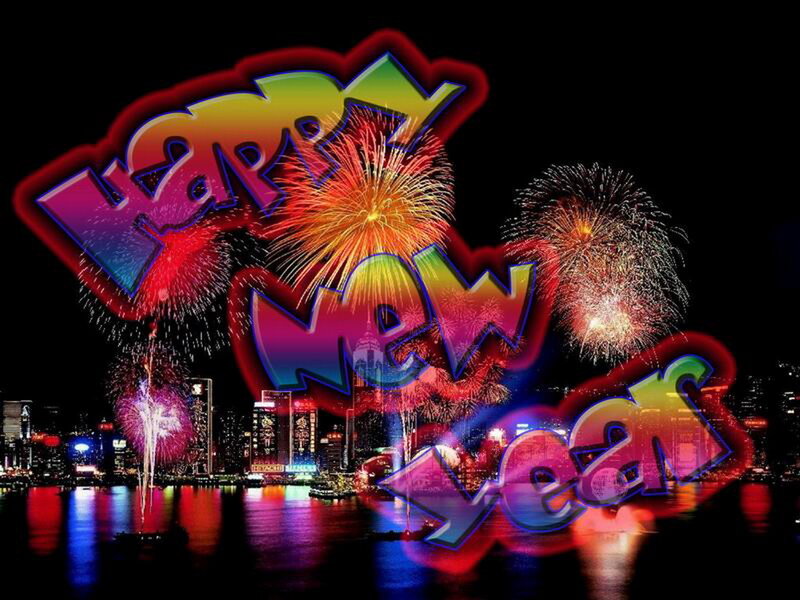Fireworks over City — Red, Celebratory, Night