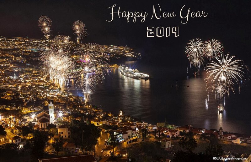 Fireworks over Coastal Town — Black