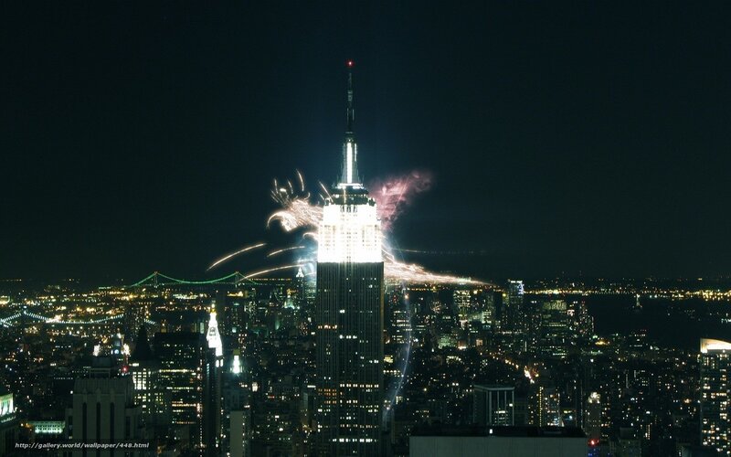Fireworks over Empire State Building