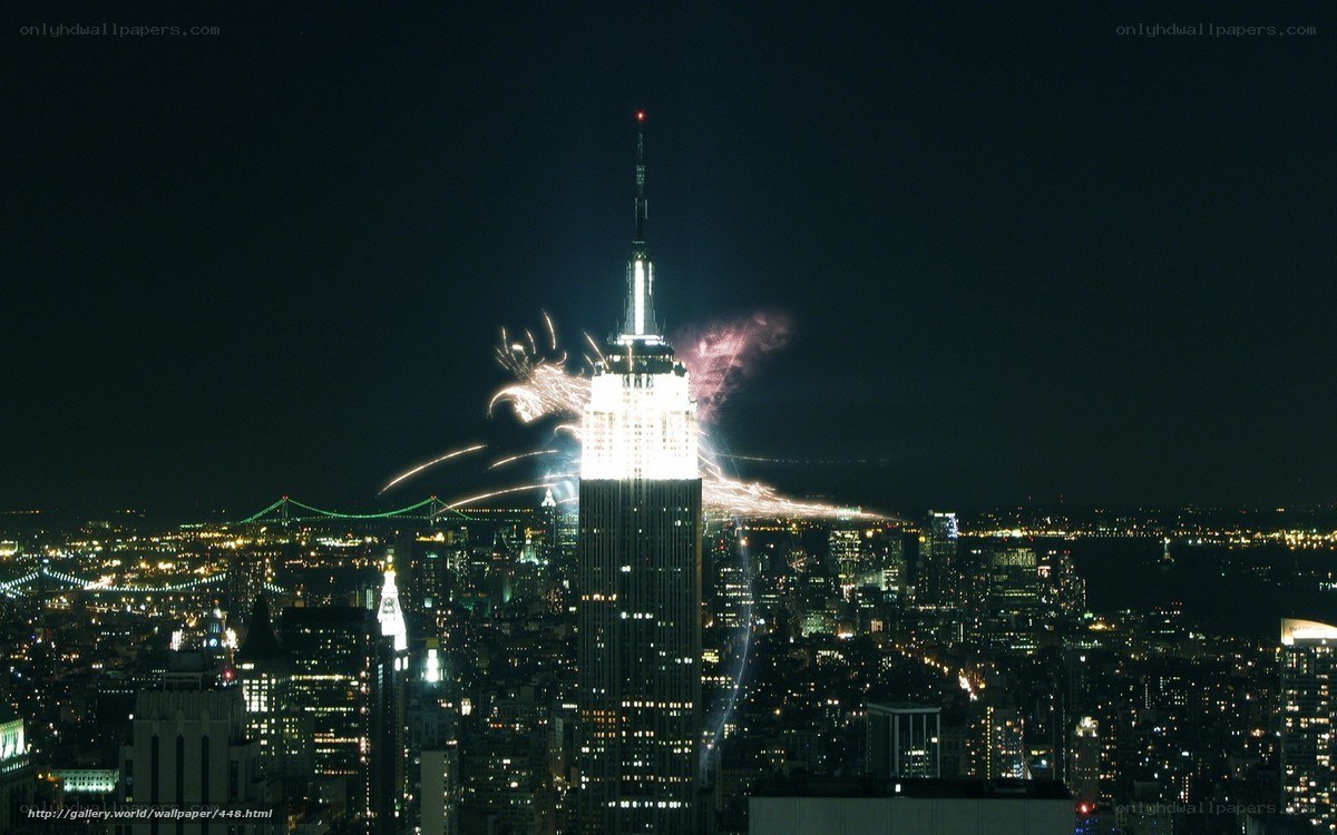 Fireworks over Empire State Building