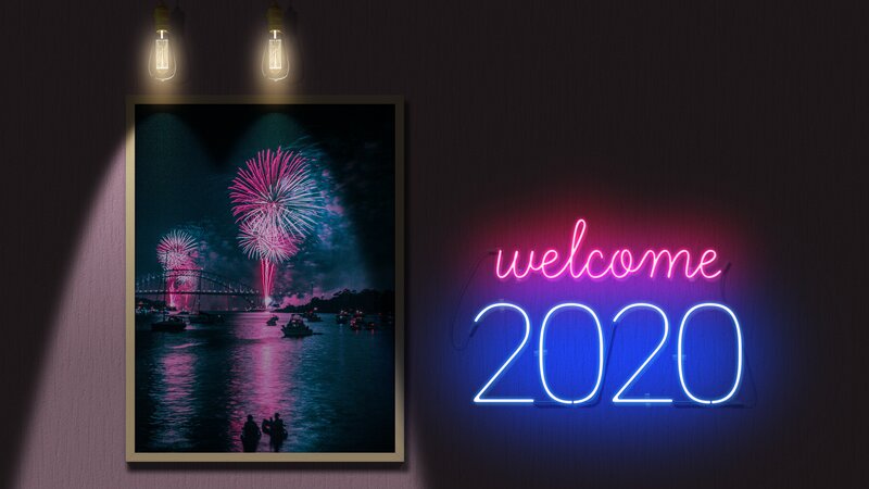 Fireworks over Harbor — Pink