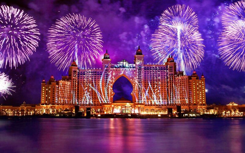 Fireworks over Hotel — Purple