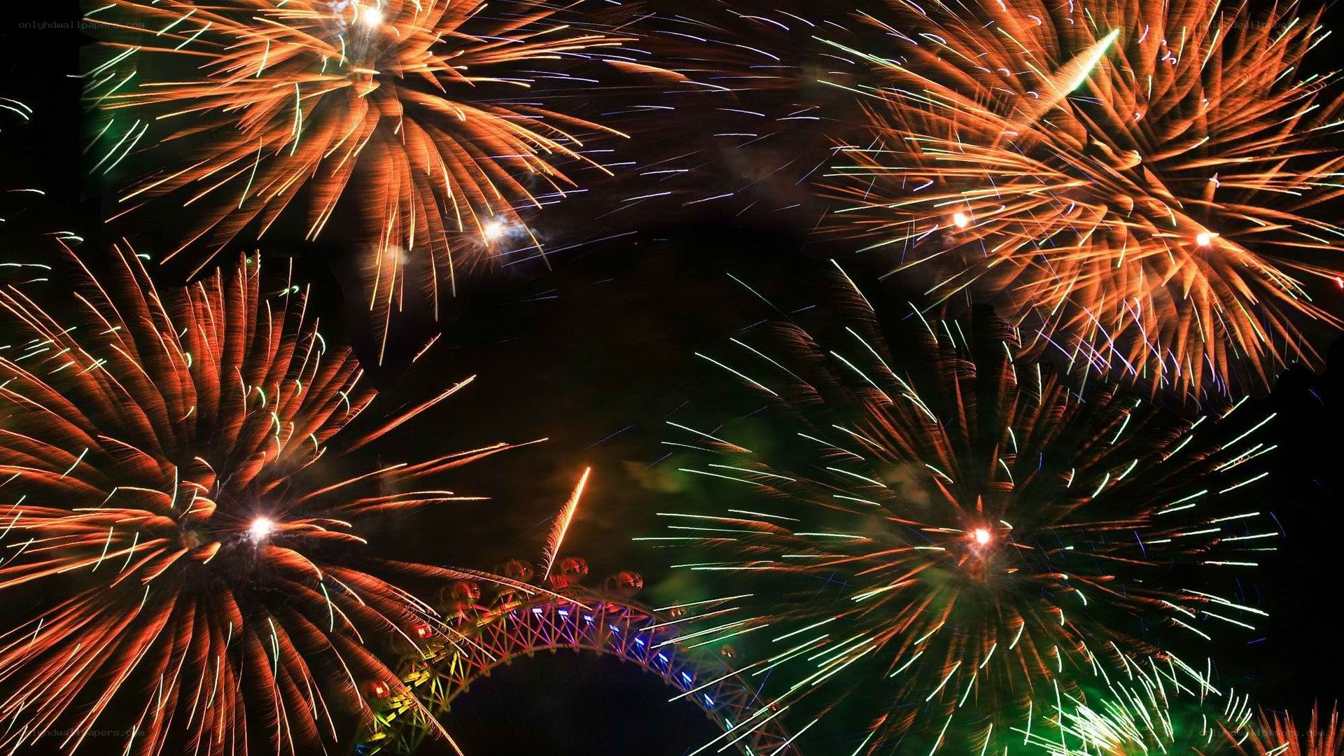 Fireworks over London Eye