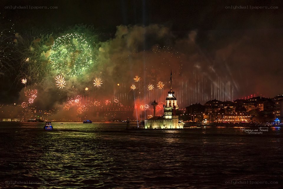 Fireworks over Maiden's Tower