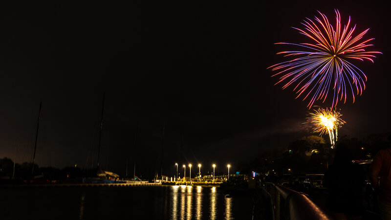 Fireworks over Marina — Black, Celebratory