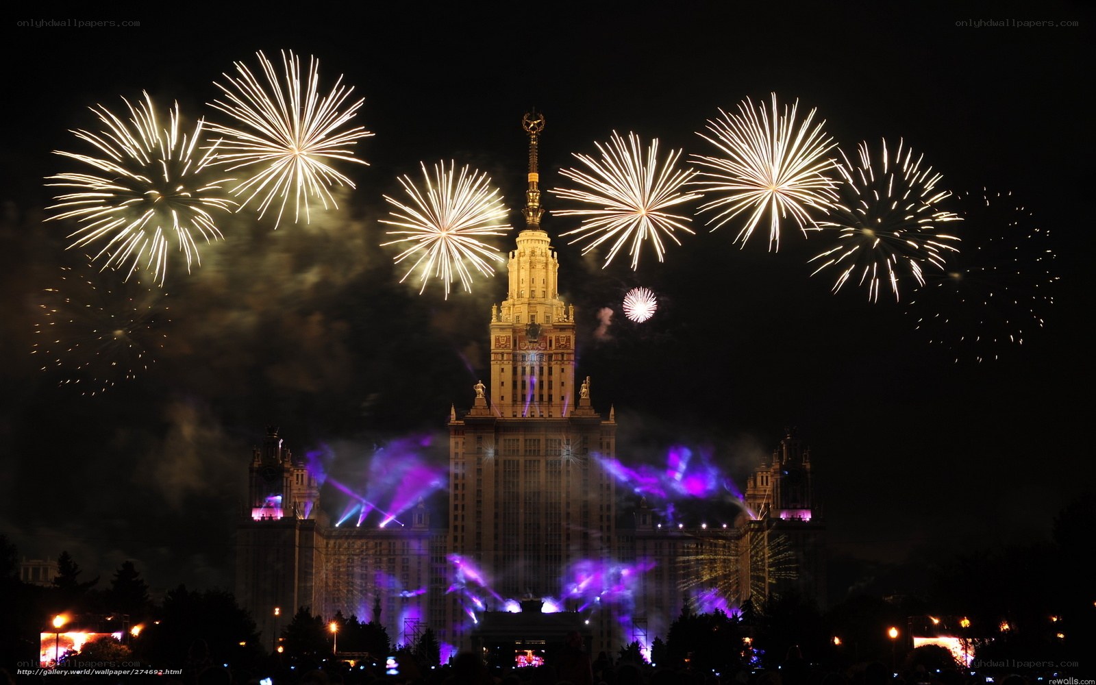 Fireworks over Moscow State University