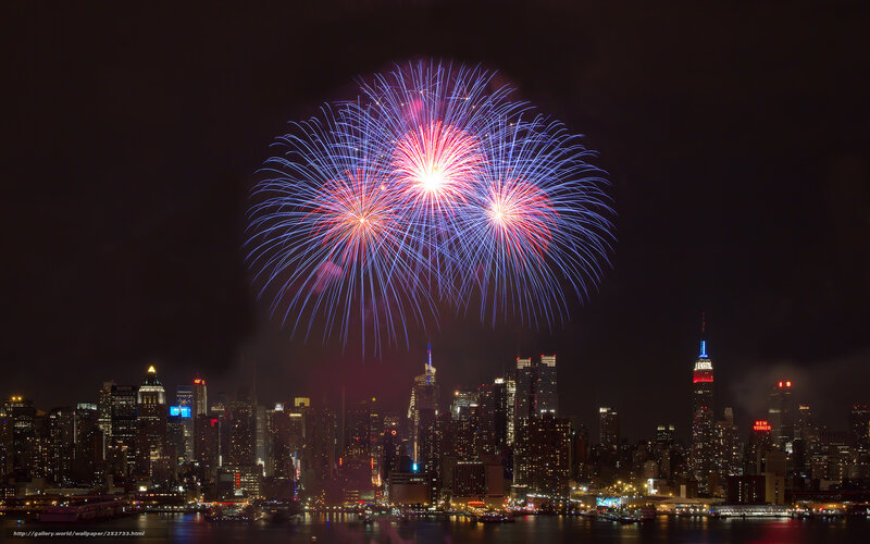 Fireworks over New York City