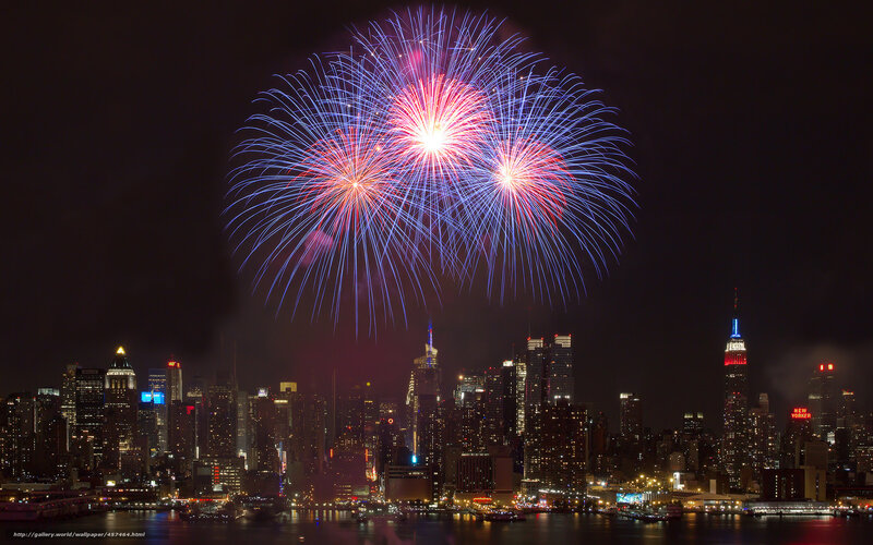 Fireworks over New York City