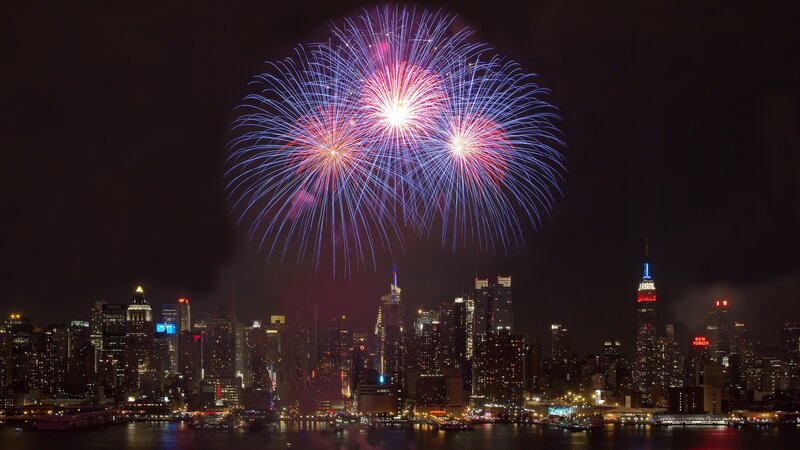 Fireworks over New York City
