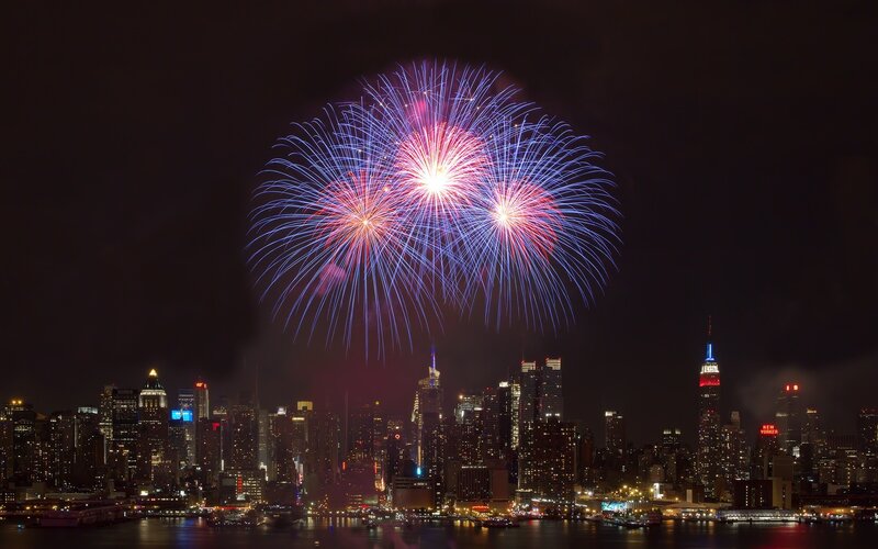 Fireworks over New York City