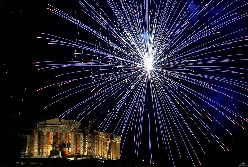 Fireworks over Parthenon