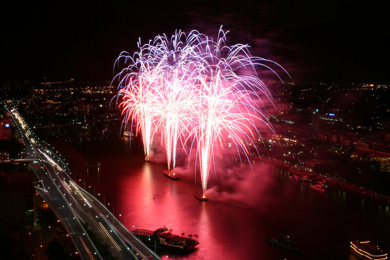 Fireworks over River