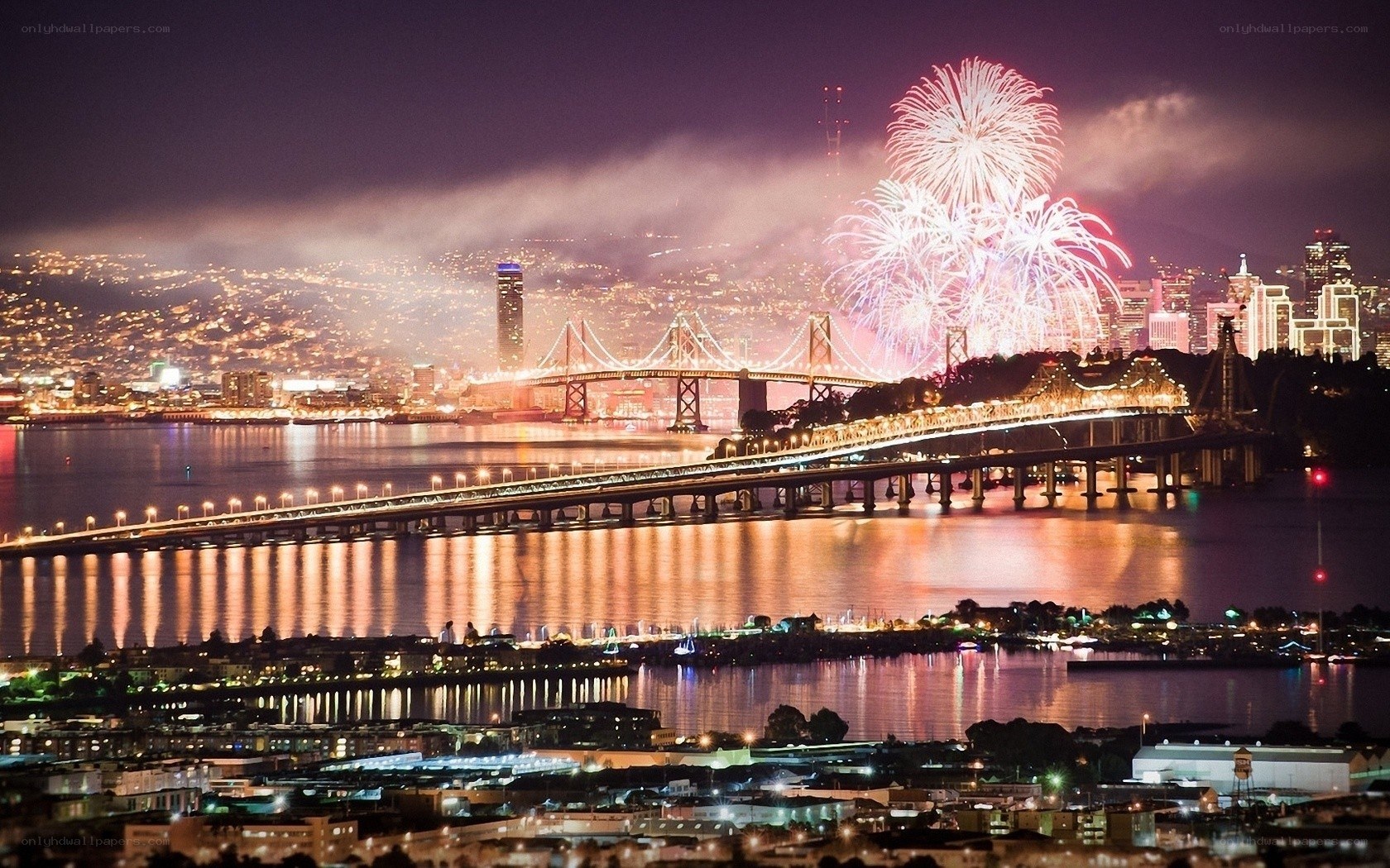 Fireworks over San Francisco Bay