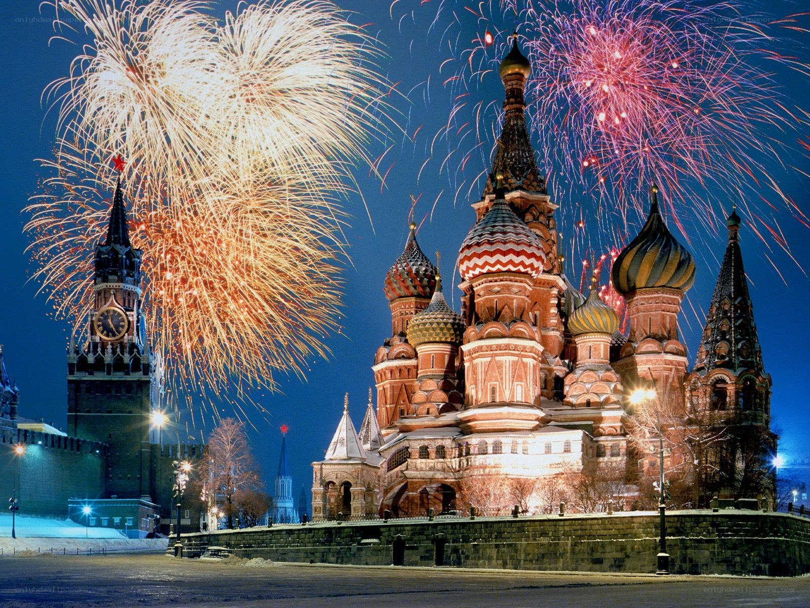 Fireworks over St. Basil's Cathedral