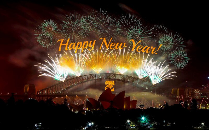 Fireworks over Sydney Harbour — Black, Celebratory