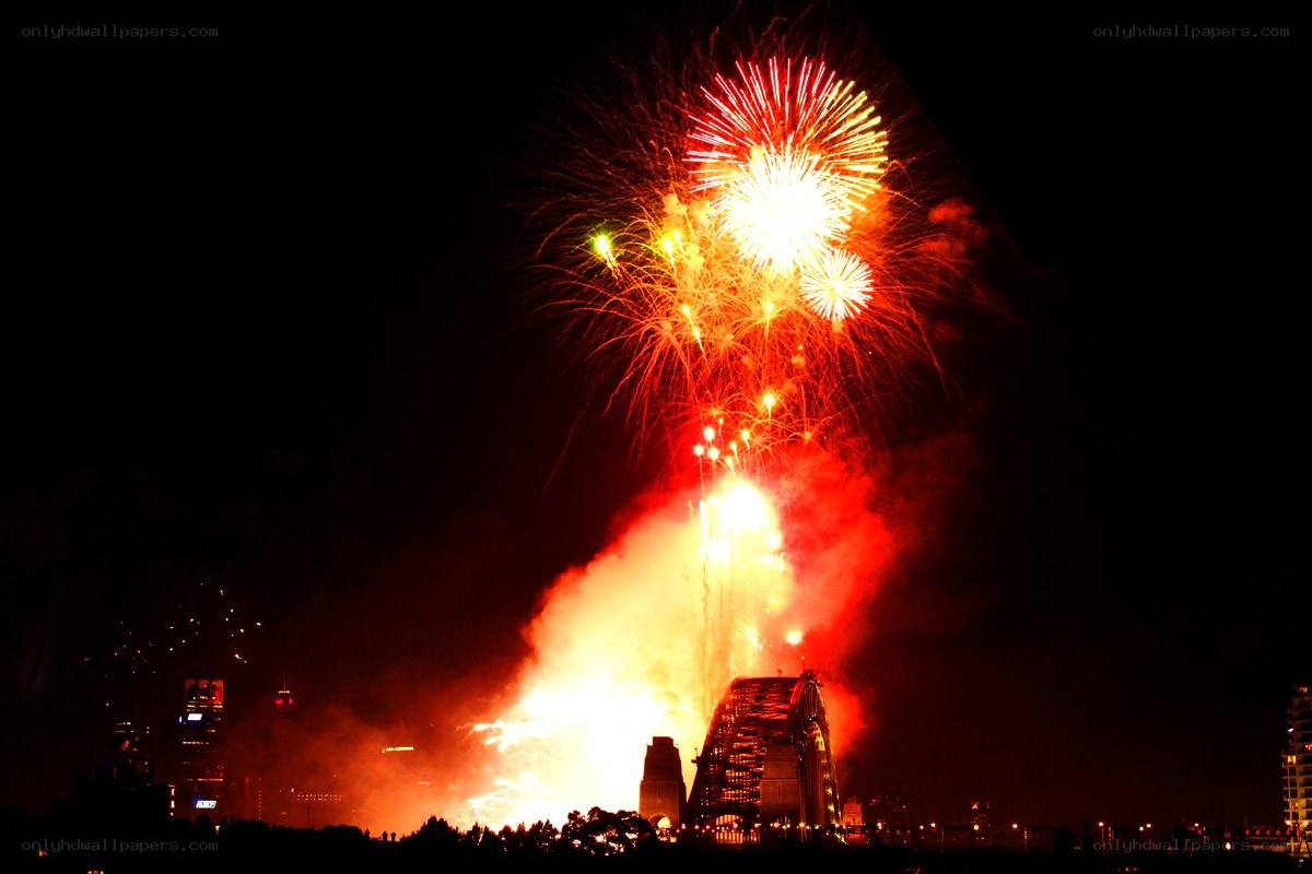 Fireworks over Sydney Harbour Bridge