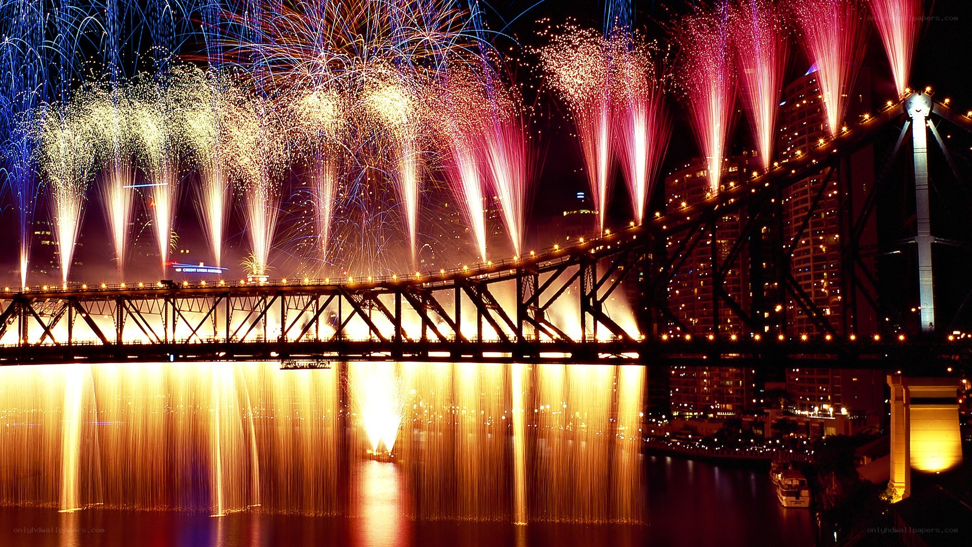 Fireworks over Sydney Harbour Bridge