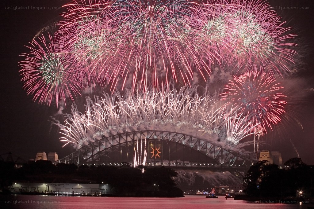 Fireworks over Sydney Harbour Bridge