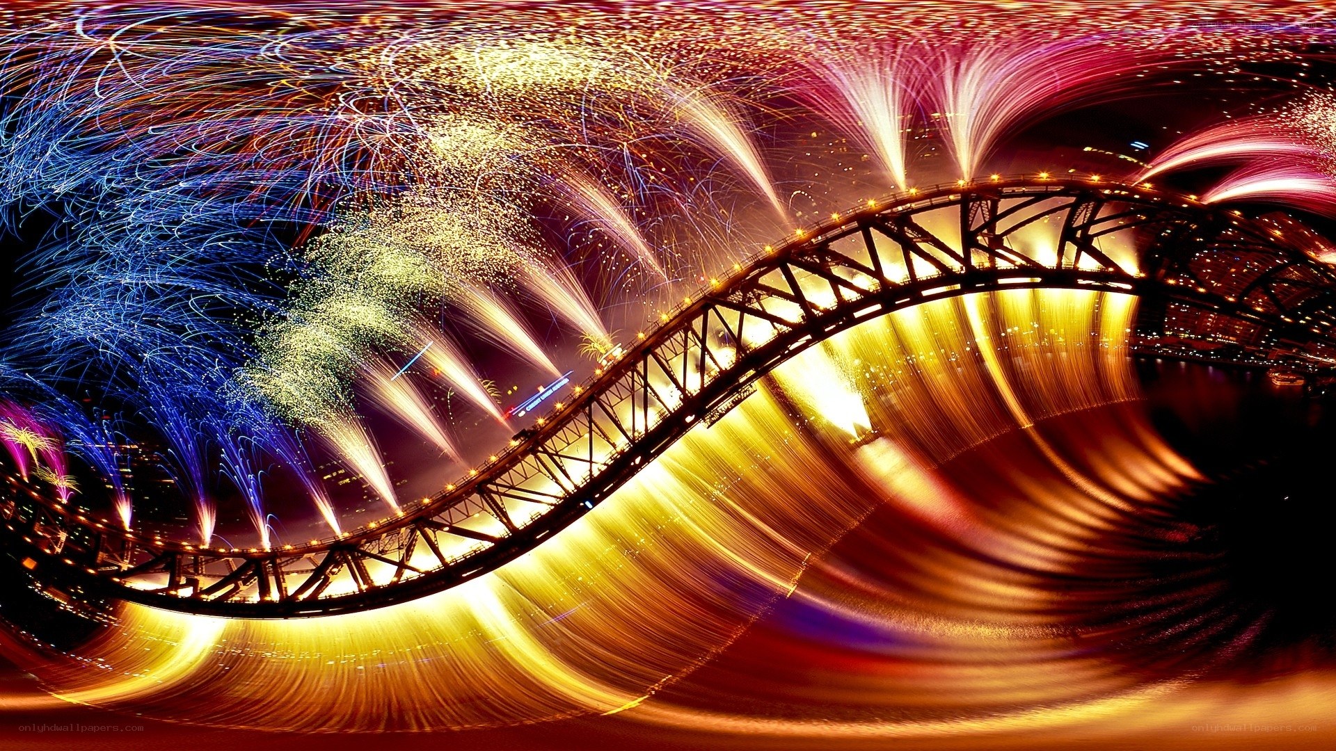 Fireworks over Sydney Harbour Bridge